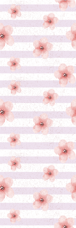 Shabby chic vertical pink striped bedroom vinyl rug - TenStickers