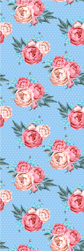 Shabby chic polka dot vector bedroom vinyl rug - TenStickers