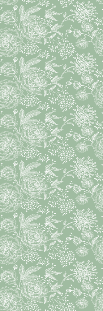 Green floral grandmillennial bedroom vinyl rug - TenStickers
