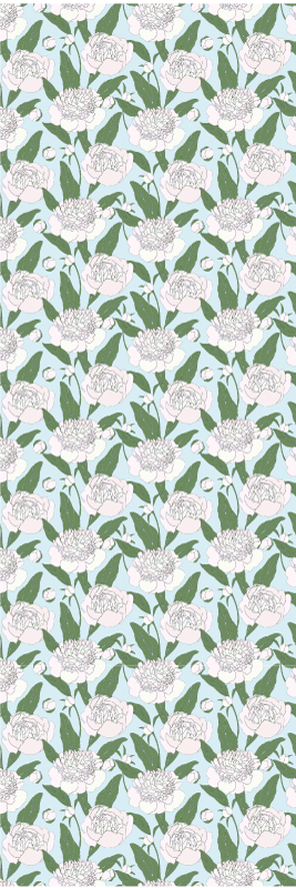 Bedroom vinyl rug with white flowers pattern - TenStickers