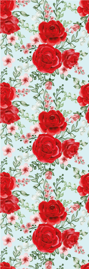 Bedroom vinyl rug in grandmillenial floral design - TenStickers