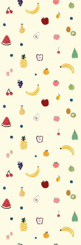 Bedroom vinyl rug with colorful fruit pattern - TenStickers