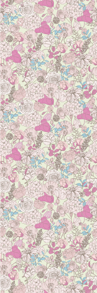 Floral grandmillenial bedroom vinyl rug - TenStickers