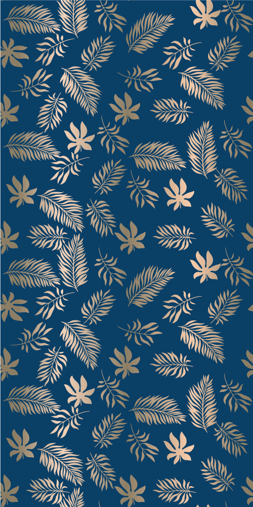 Bedroom vinyl rug in african blue flower design - TenStickers