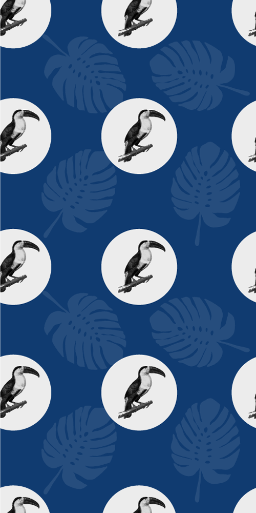 Bedroom vinyl rug with african style blue bird design - TenStickers