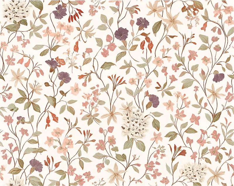 Bedroom vinyl rug with pink floral design - TenStickers