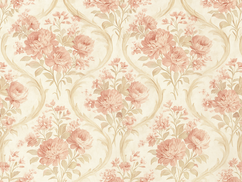 Bedroom vinyl rug with vintage light washed flowers - TenStickers