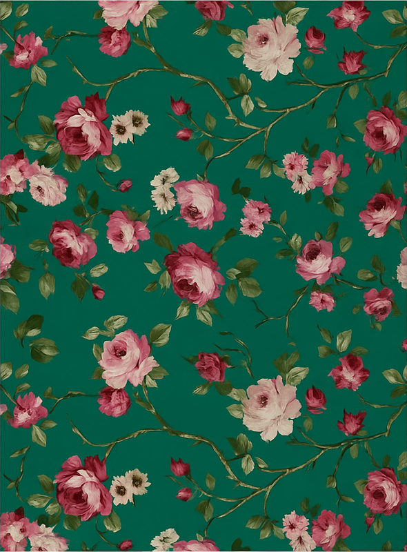 Bedroom vinyl rug with painted tree flowers design - TenStickers