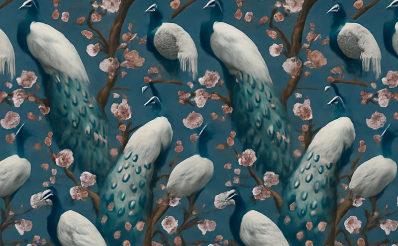 Elegant beautiful peacocks bedroom vinyl rug - TenStickers