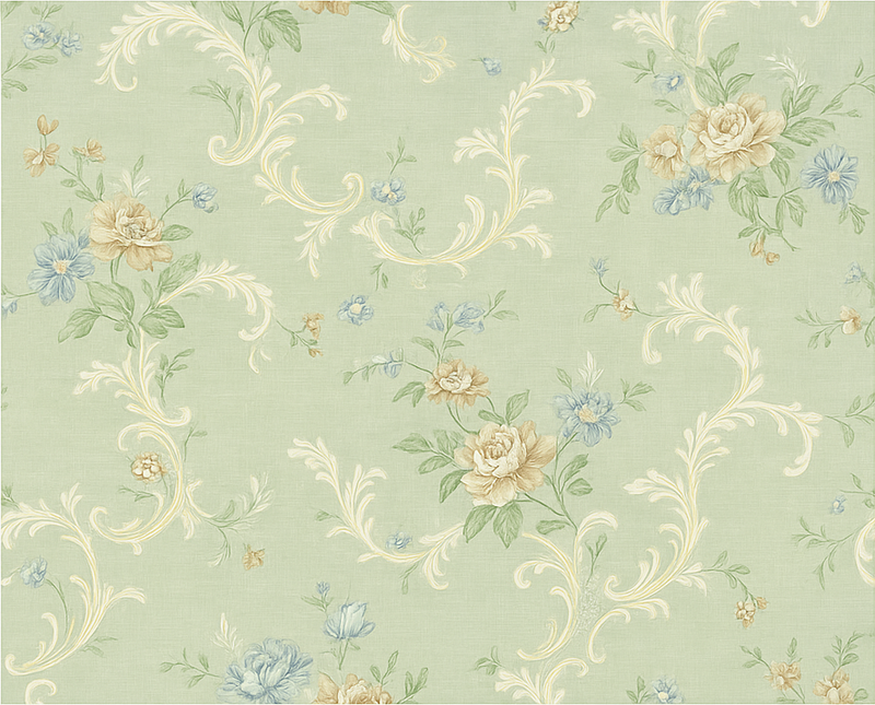 Bedroom vinyl rug with vintage floral design - TenStickers