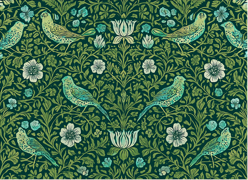 Bedroom vinyl rug with ornamental floral & bird - TenStickers