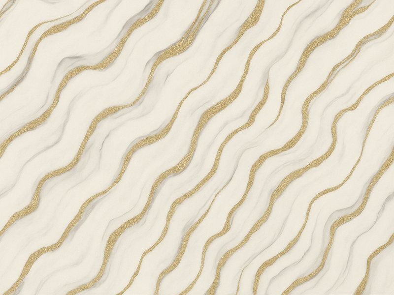 Bedroom vinyl rug in white grey marble with gold lines - TenStickers