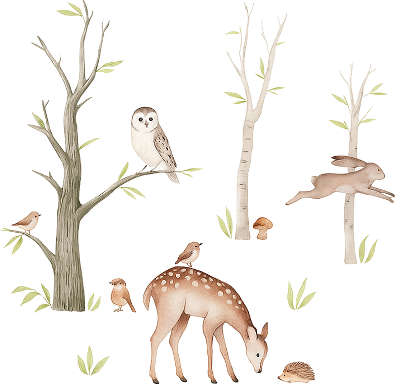 Autumn calmed forest bedroom vinyl rug - TenStickers