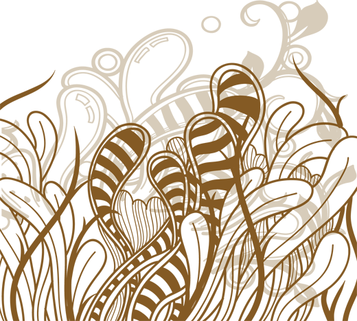 Bedroom vinyl rug abstract plant decor - TenStickers