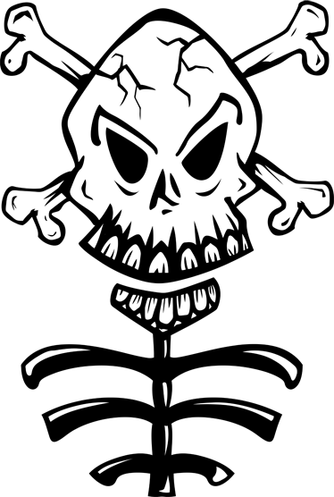 Bedroom vinyl rug skull and trunk design - TenStickers