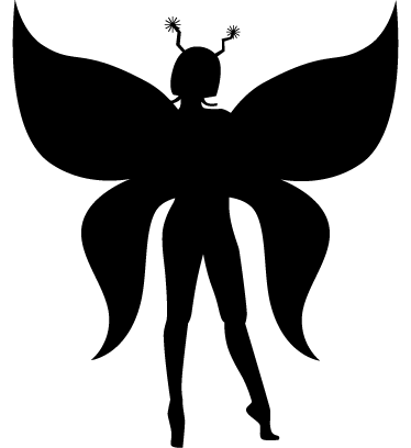 Bedroom vinyl rug fairy silhouette with antennas - TenStickers