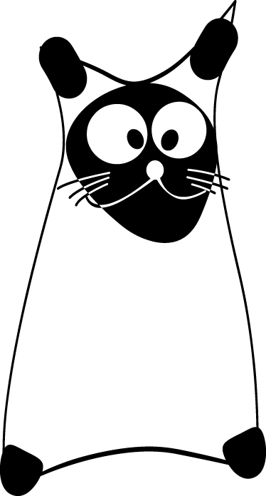 Bedroom vinyl rug white cat outline design - TenStickers