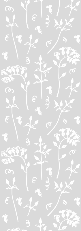 Drawn flowers office vinyl rug - TenStickers