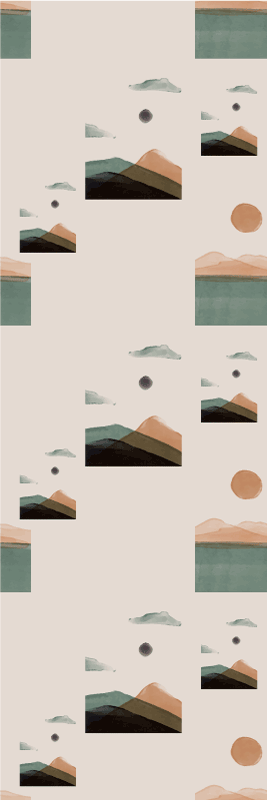 Abstract mountains office vinyl rug - TenStickers