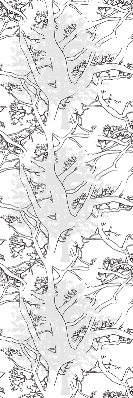 Office vinyl rug with dark tree branches - TenStickers