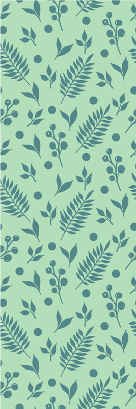 Office vinyl rug in green leaves design - TenStickers