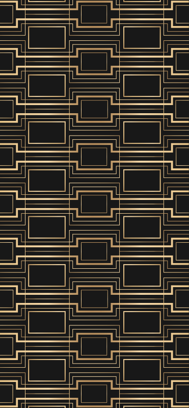 Office vinyl rug with gold frame art decor pattern - TenStickers