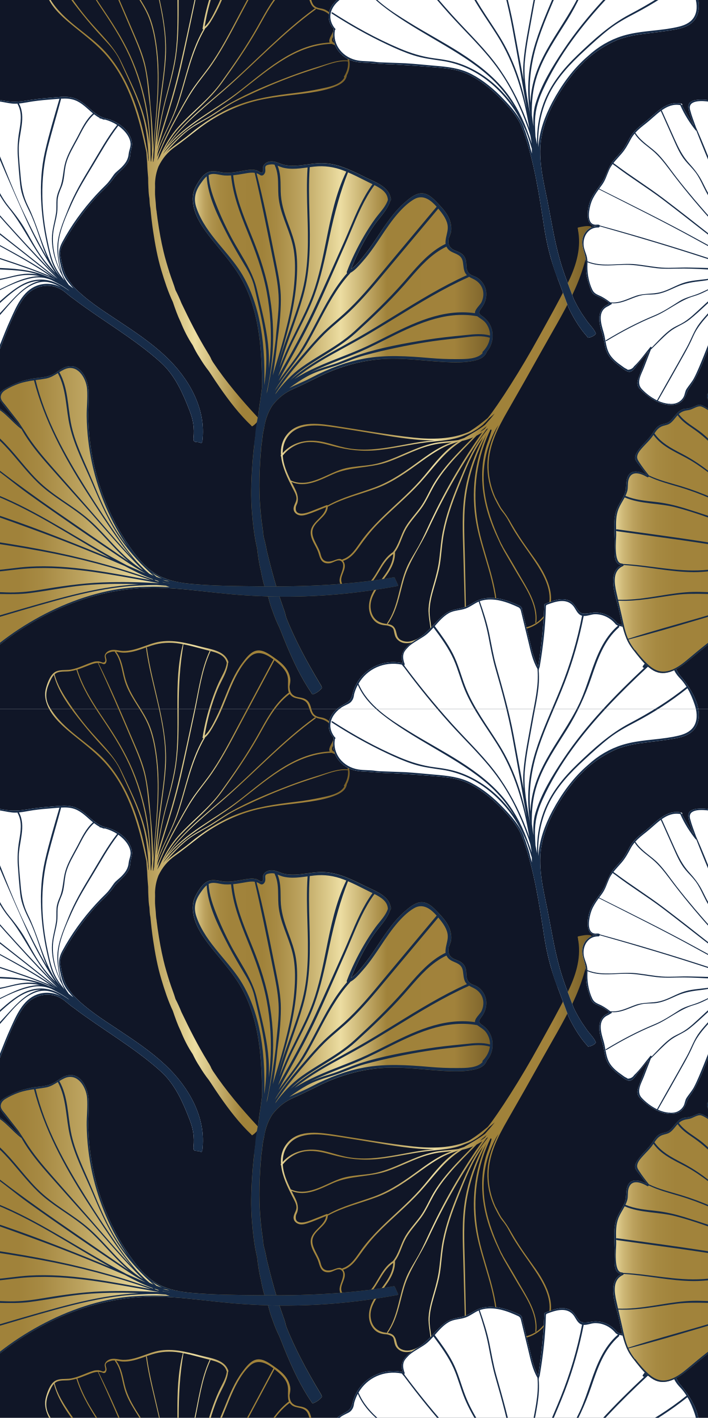 Office vinyl rug with embossed ginkgo leaves - TenStickers