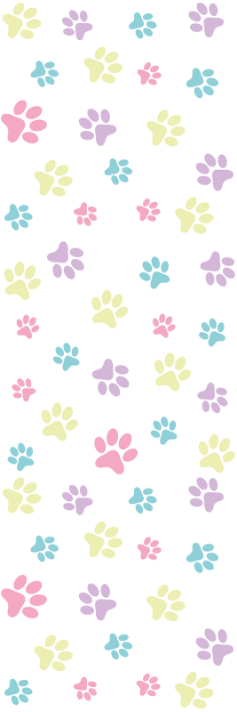 Bedroom vinyl rug with vibrant dog paw prints - TenStickers