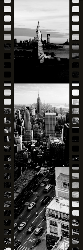 Bedroom vinyl rug nyc photo tape collage - TenStickers