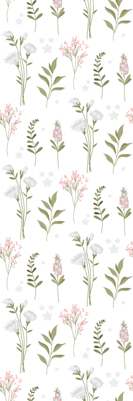 Bedroom vinyl rug with minimalistic wildflower design - TenStickers