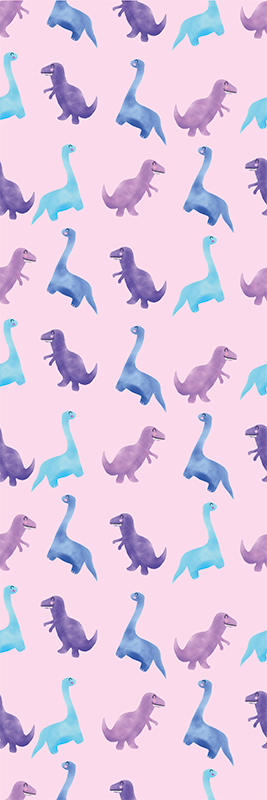 Bedroom vinyl rug with pink dinosaurs design - TenStickers