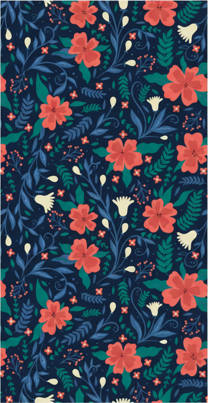 Bedroom vinyl rug with nordic floral design - TenStickers