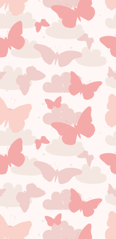 Bedroom vinyl rug with pastel butterfly design - TenStickers