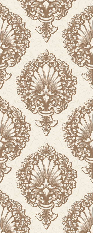 Bedroom vinyl rug in vintage damask design - TenStickers