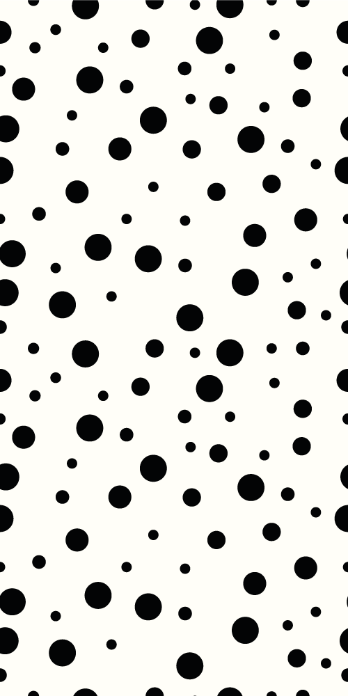 Polka dot black and white bedroom vinyl rug - TenStickers