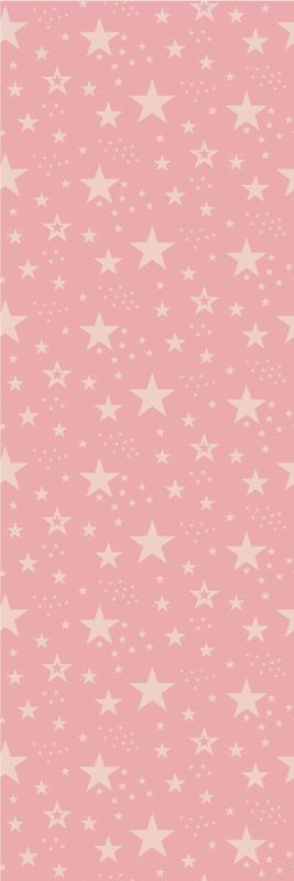 Bedroom vinyl rug light pink stars on dark pink - TenStickers