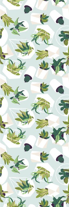 Bedroom vinyl rug green cactus - TenStickers