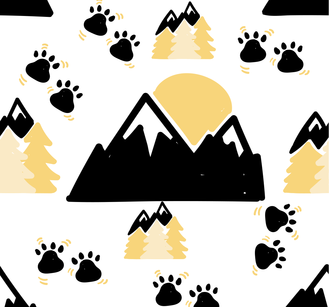 Bedroom vinyl rug mountain footprints on white - TenStickers