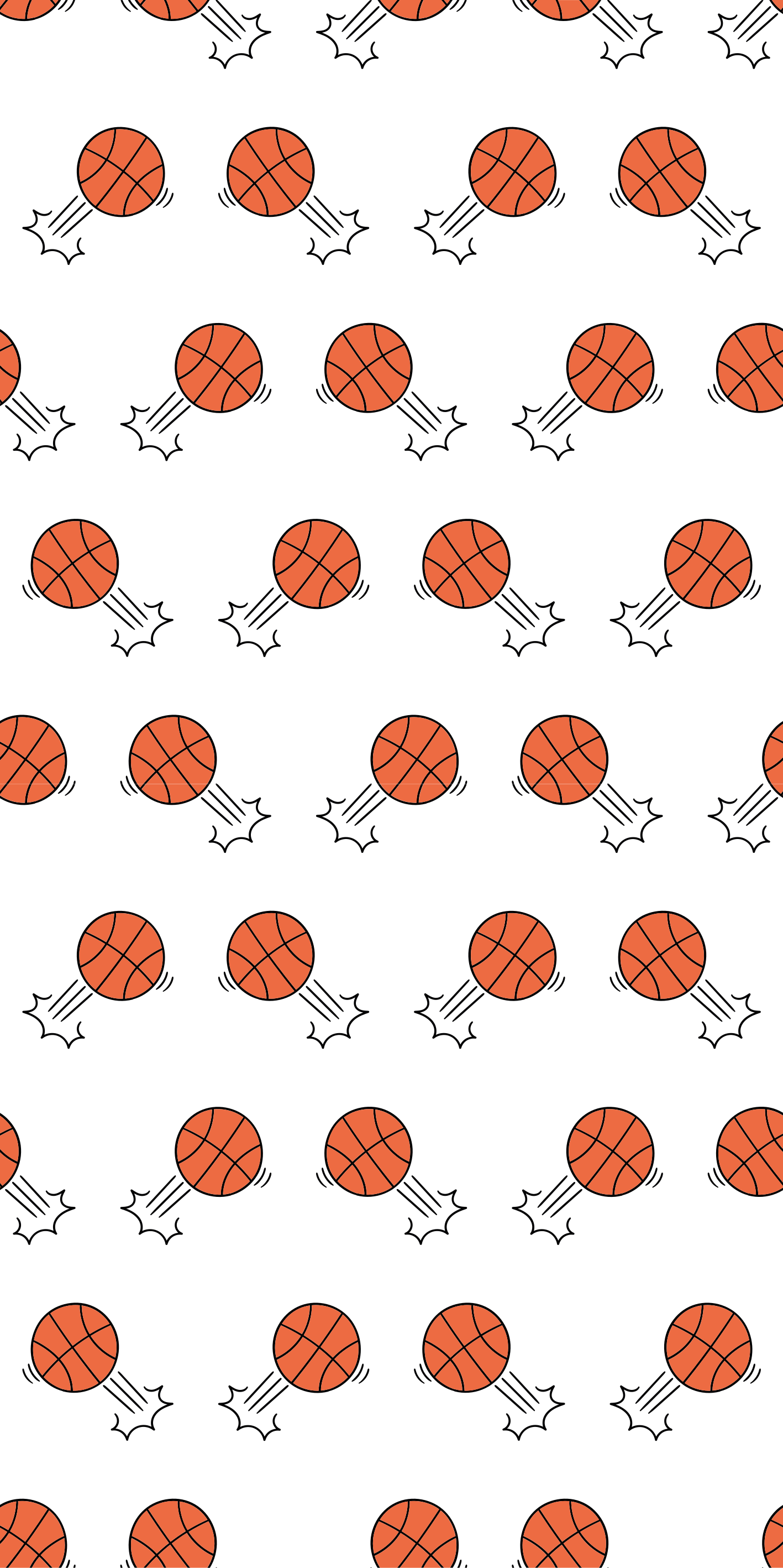 Bedroom vinyl rug with hand drawn basketballs design - TenStickers