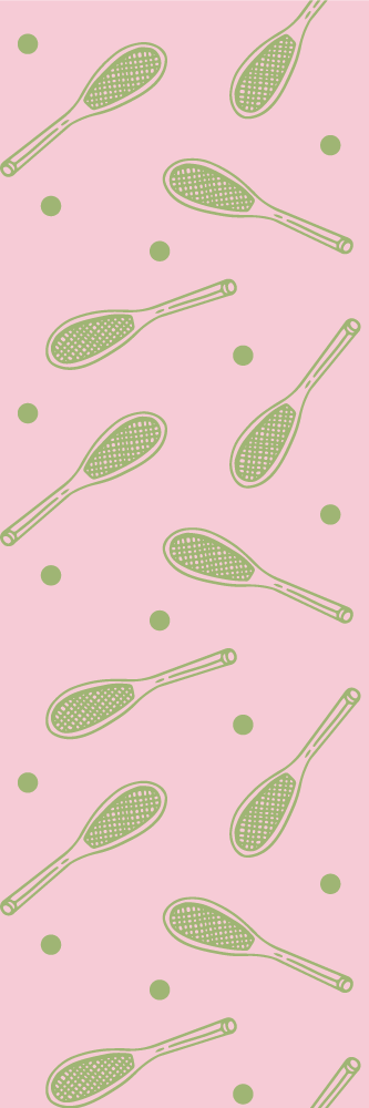 Bedroom vinyl rug with seamless tennis racket design - TenStickers