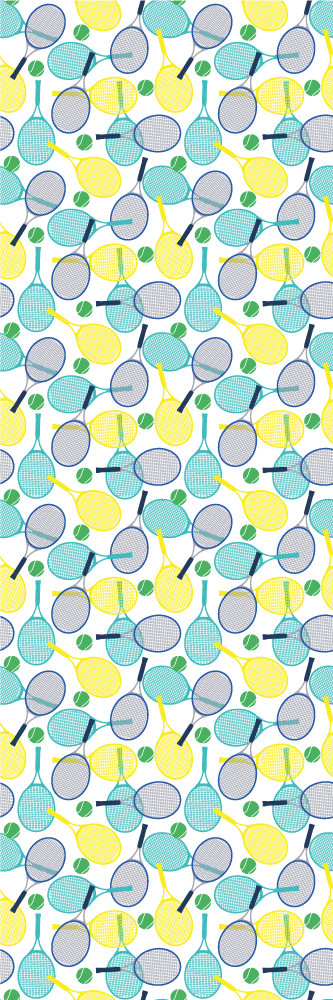 Bedroom vinyl rug with vibrant racket patterns - TenStickers