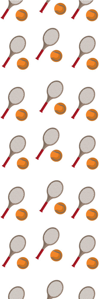 Bedroom vinyl rug with orange tennis rackets - TenStickers