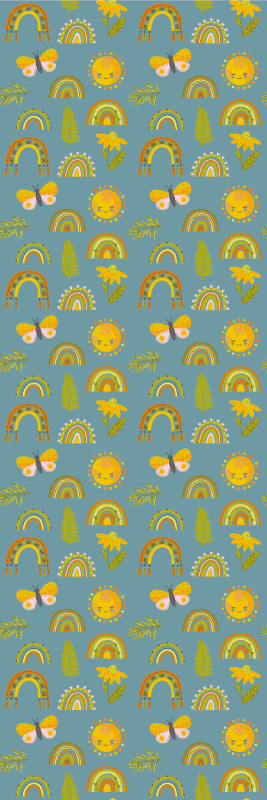 Bedroom vinyl rug with messy thick hand-drawn pattern - TenStickers