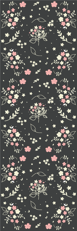 Bedroom vinyl rug gray background with small pink - TenStickers