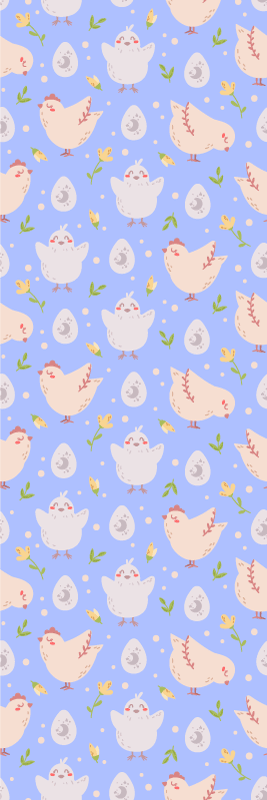 Bedroom vinyl rug with chicken characters for kids - TenStickers