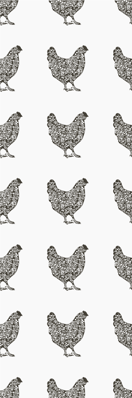 Bedroom vinyl rug with black chicken design - TenStickers