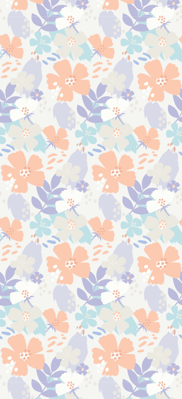 Bedroom vinyl rug with original nordic flowers - TenStickers