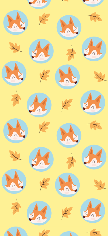 Bedroom vinyl rug with nordic style foxes - TenStickers