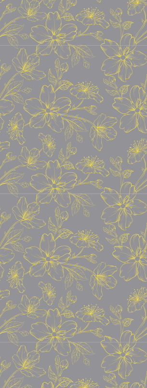 Pantone floral bedroom vinyl rug - TenStickers