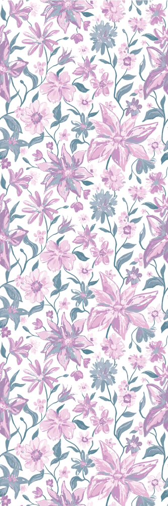 Pink and grey roses bedroom vinyl rug - TenStickers